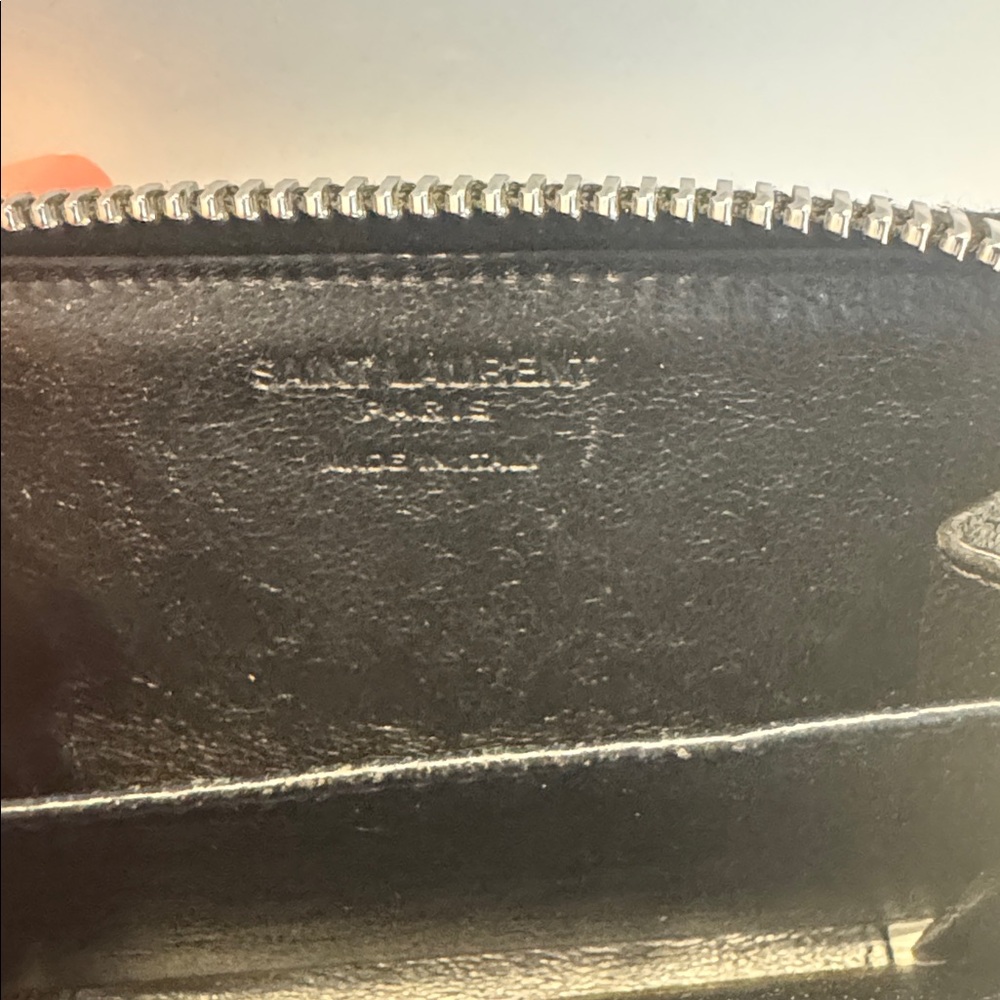 Saint Laurent Black Leather Zip-Around Card Wallet - Picture 9 of 10